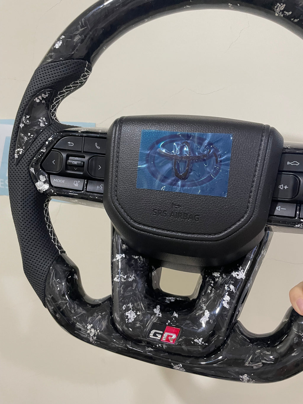 TOYOTA FORGE CARBON SILVER GR STEERING SUITABLE TOYOTA LEXUS PERODUA, 10/12 PIN SUITABLE ADAPTER -FULLSET WITH AIRBAG