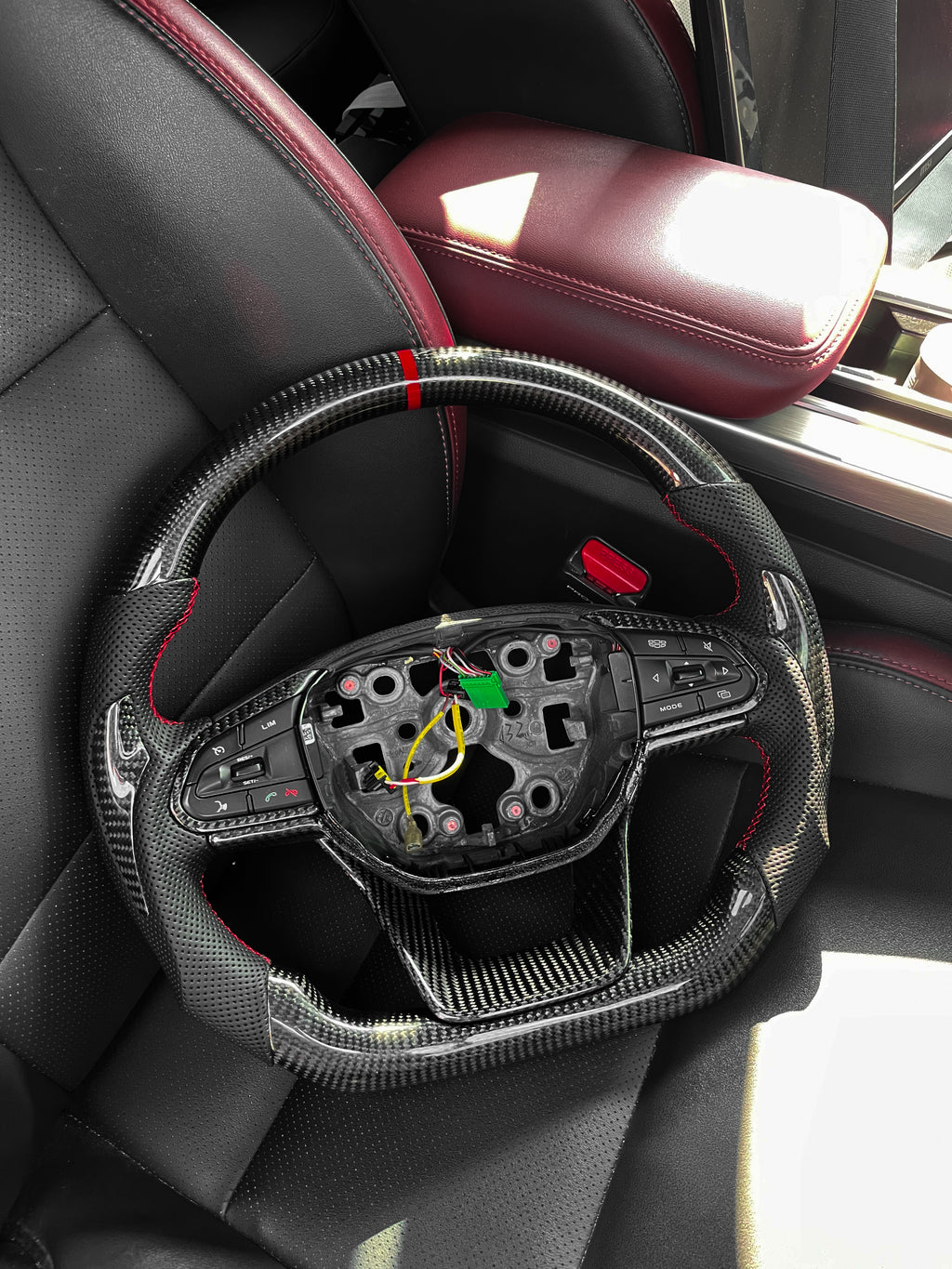 PROTON X50 S70 CARBON REDLINE STEERING- PLUG AND PLAY-RED CENTERING RACING LINE