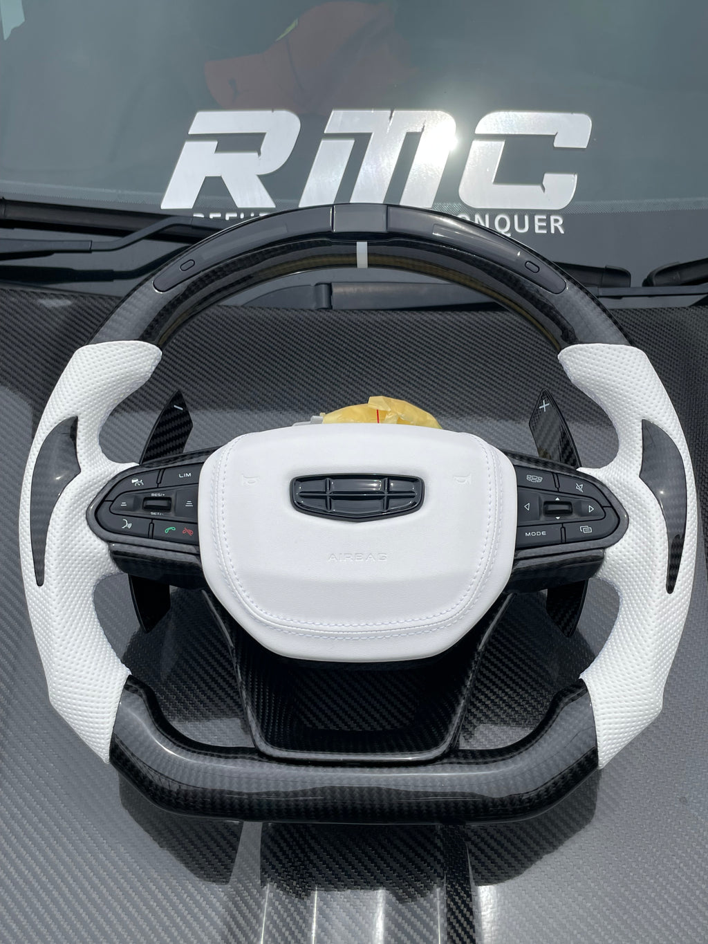 PROTON X50/S70MSAMURAI WHITE LED STEERING-CARBON PADDLE SHIFTER -LED OBD DISPLAY-AIRBAG COVER