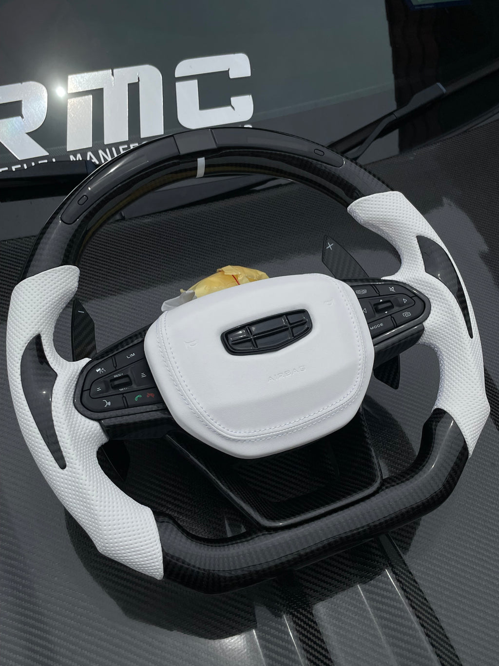 PROTON X50/S70MSAMURAI WHITE LED STEERING-CARBON PADDLE SHIFTER -LED OBD DISPLAY-AIRBAG COVER