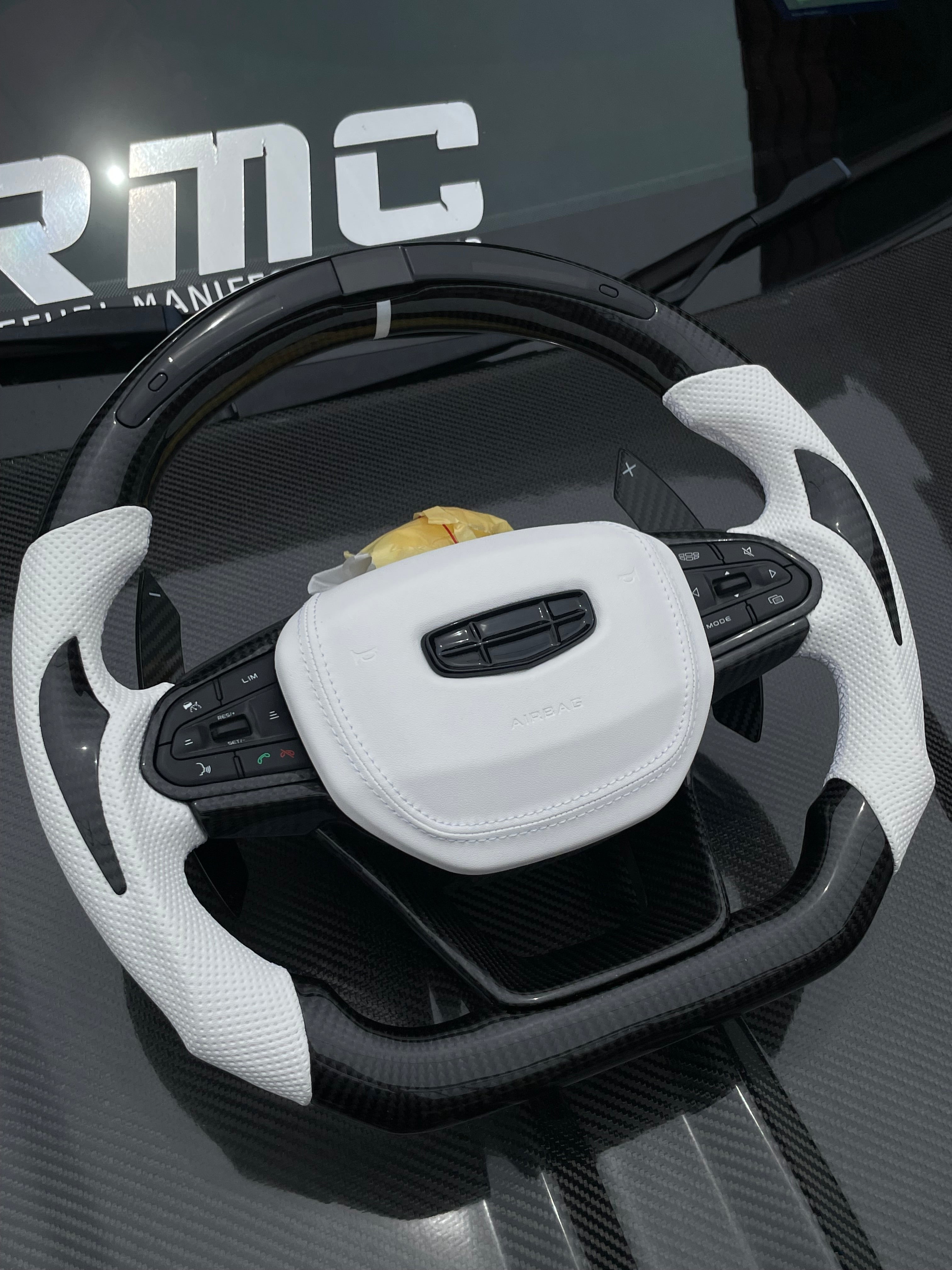 PROTON X50/S70MSAMURAI WHITE LED STEERING-CARBON PADDLE SHIFTER -LED OBD DISPLAY-AIRBAG COVER