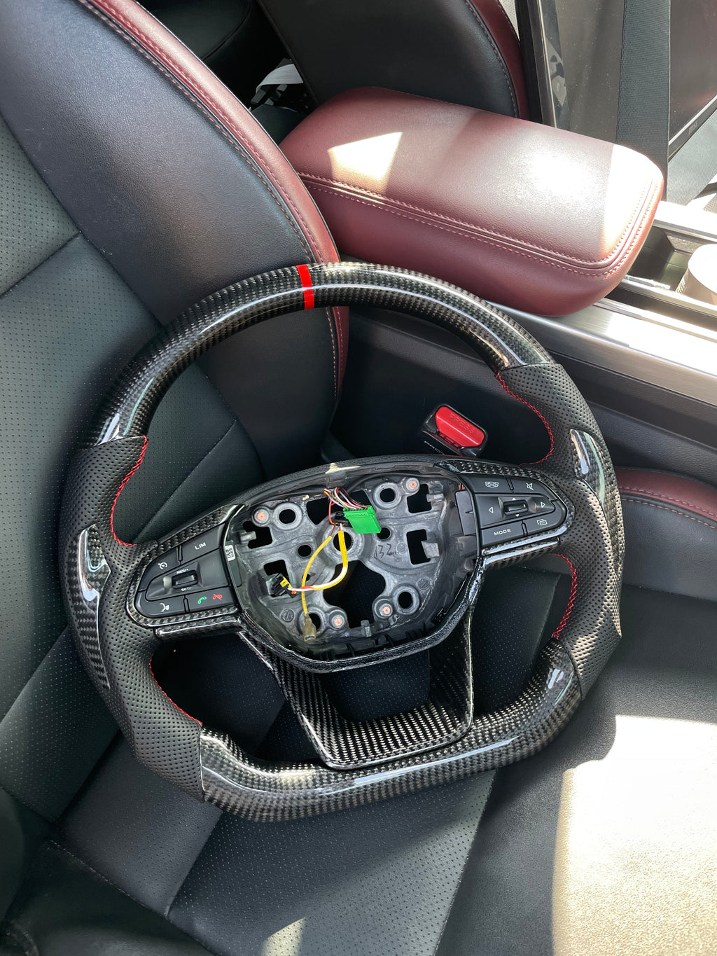 PROTON X50 S70 CARBON REDLINE STEERING- PLUG AND PLAY-RED CENTERING RACING LINE