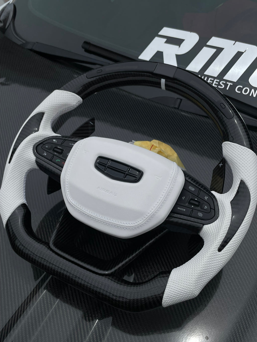 PROTON X50/S70MSAMURAI WHITE LED STEERING-CARBON PADDLE SHIFTER -LED OBD DISPLAY-AIRBAG COVER