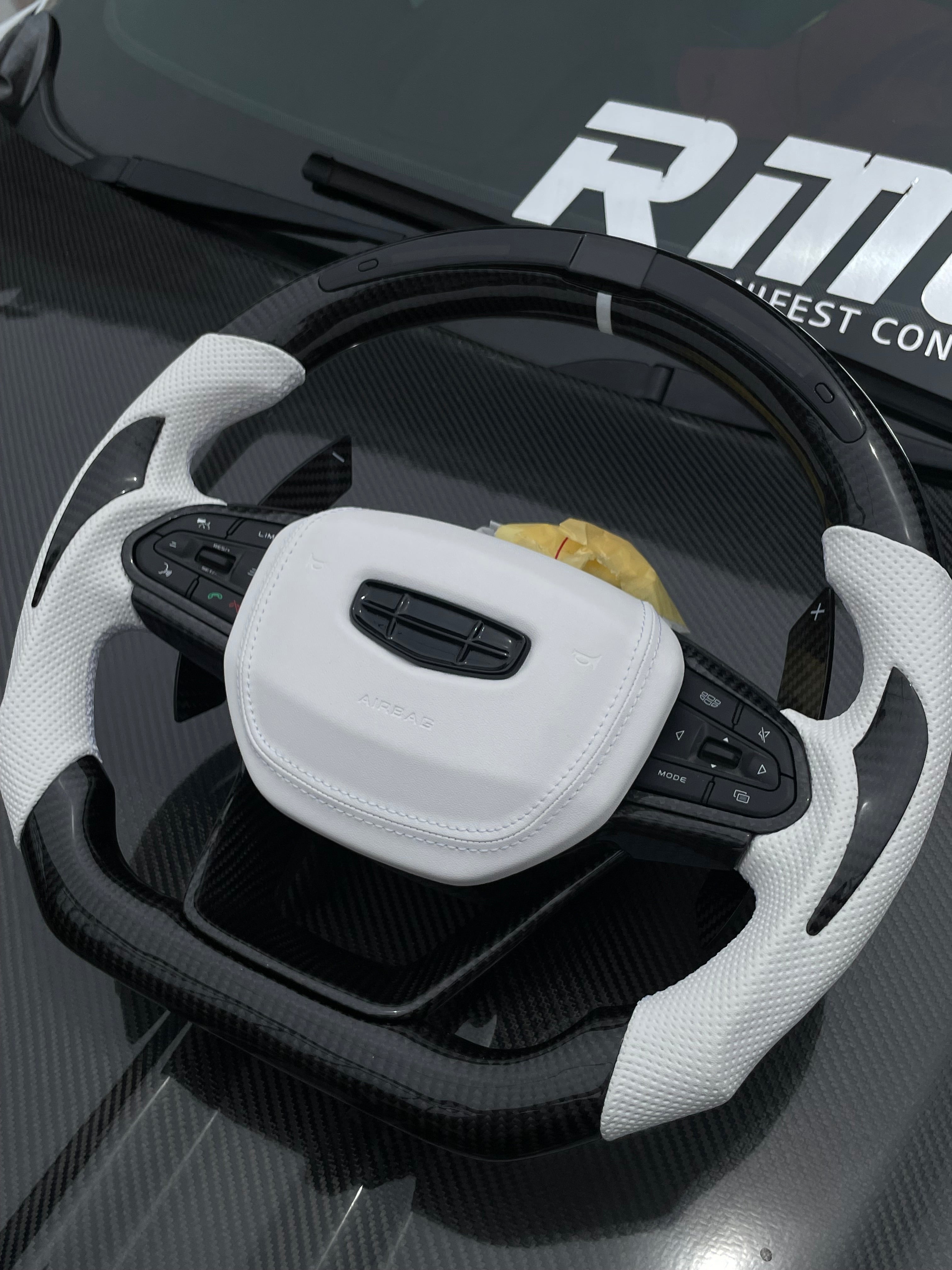 PROTON X50/S70MSAMURAI WHITE LED STEERING-CARBON PADDLE SHIFTER -LED OBD DISPLAY-AIRBAG COVER