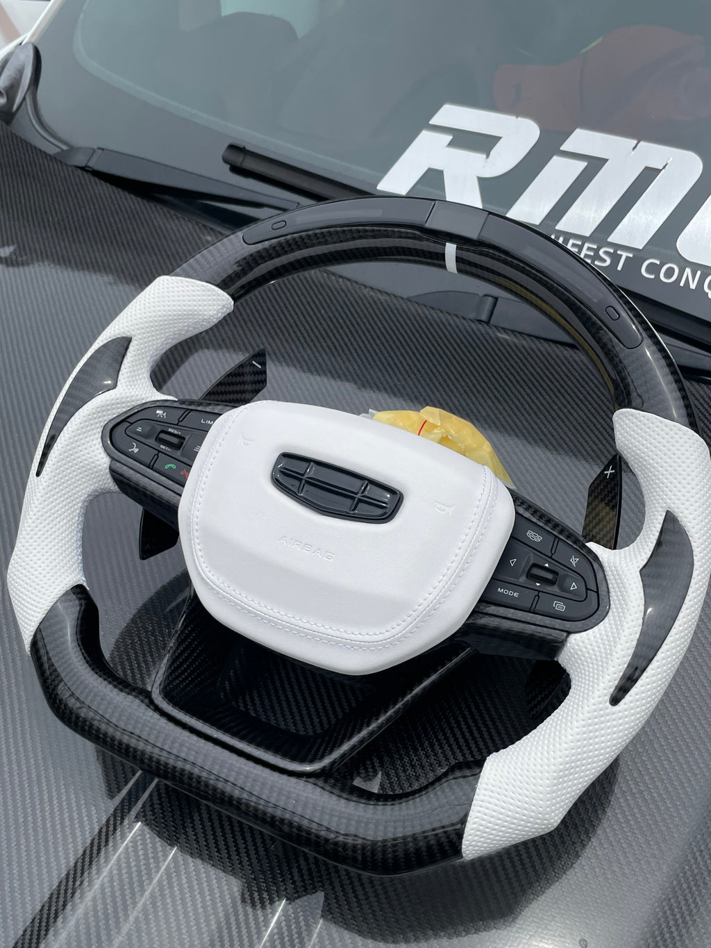 PROTON X50/S70MSAMURAI WHITE LED STEERING-CARBON PADDLE SHIFTER -LED OBD DISPLAY-AIRBAG COVER