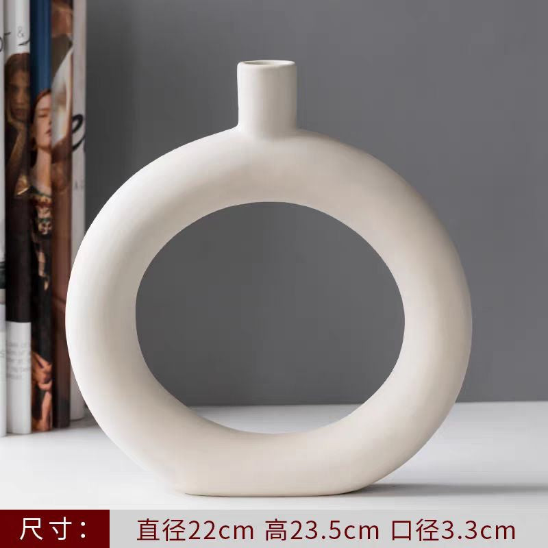 Ins wabi-sabi style ceramic vase ornaments living room flower arrangement B&B clothing store high-end sense art home