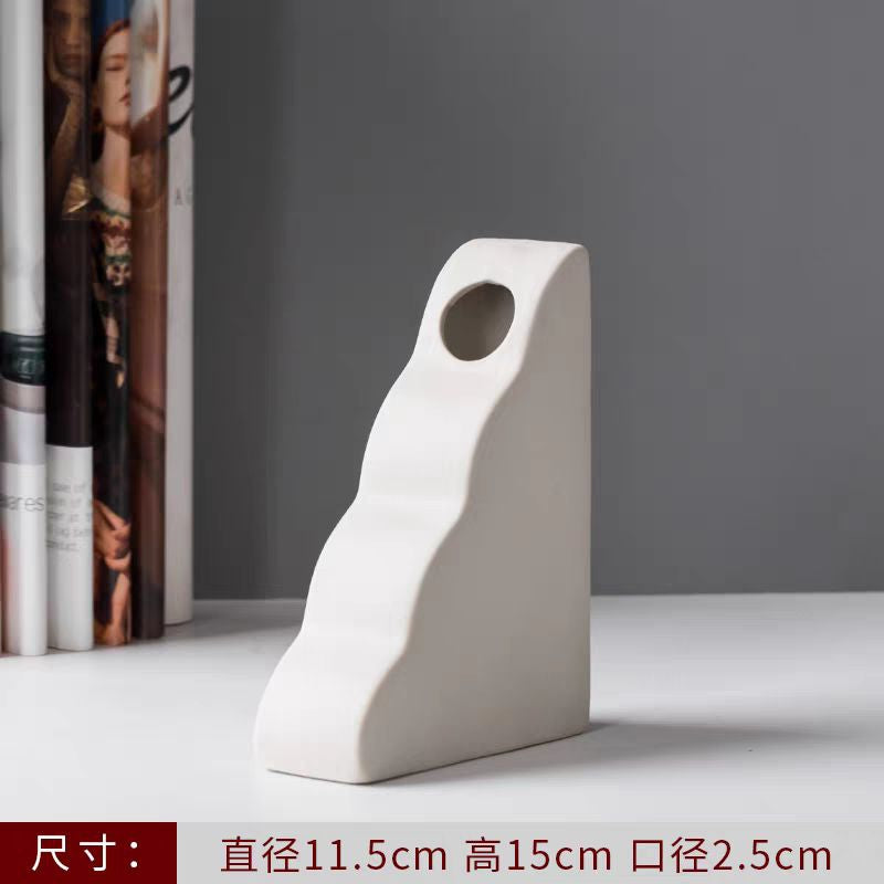 Ins wabi-sabi style ceramic vase ornaments living room flower arrangement B&B clothing store high-end sense art home