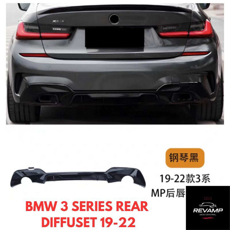 BMW 3 Series G20 & F30 Rear Diffuser | Carbon Fiber Style | Performance Upgrade | Fits 2018-2023 G20 & 2012-2019 F30