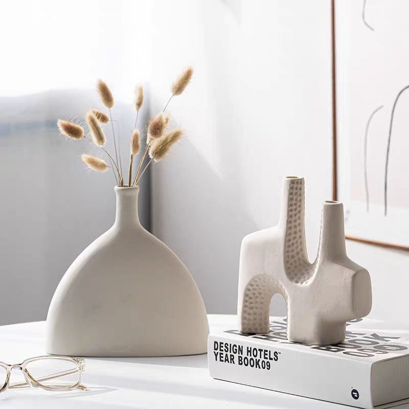 Ins wabi-sabi style ceramic vase ornaments living room flower arrangement B&B clothing store high-end sense art home