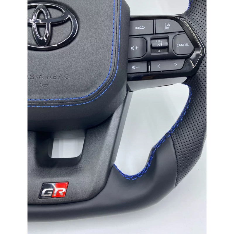 Toyota Steering Full leather blue stiching plug and play
