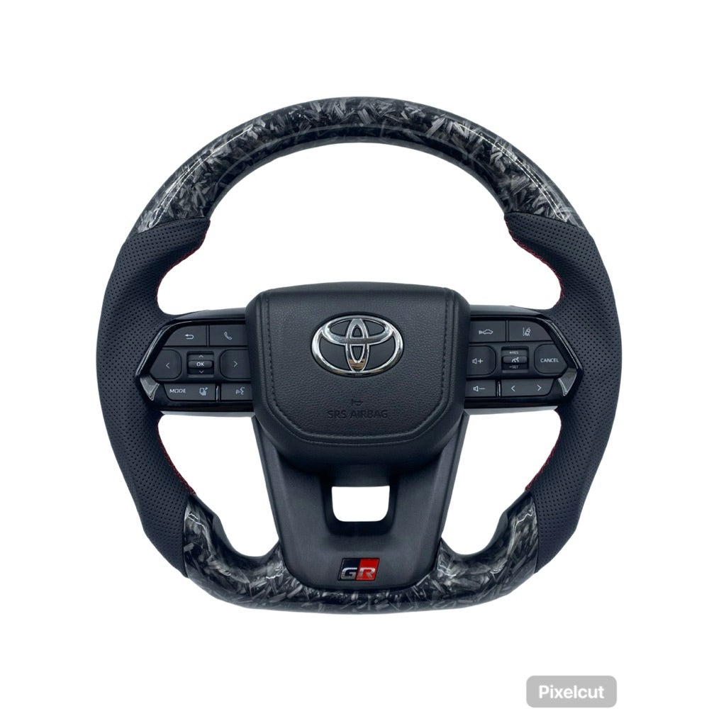 Toyota LC300 Design GR CARBON Steering Wheel GR Leather Steering Toyota GR Steering suitable alphard hilux camry all