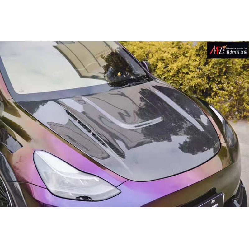 Tesla Model Y Carbon fiber Bodykit accessories Tesla spoiler frontlip Sideskirt Diffuser Carbon fiber hood
