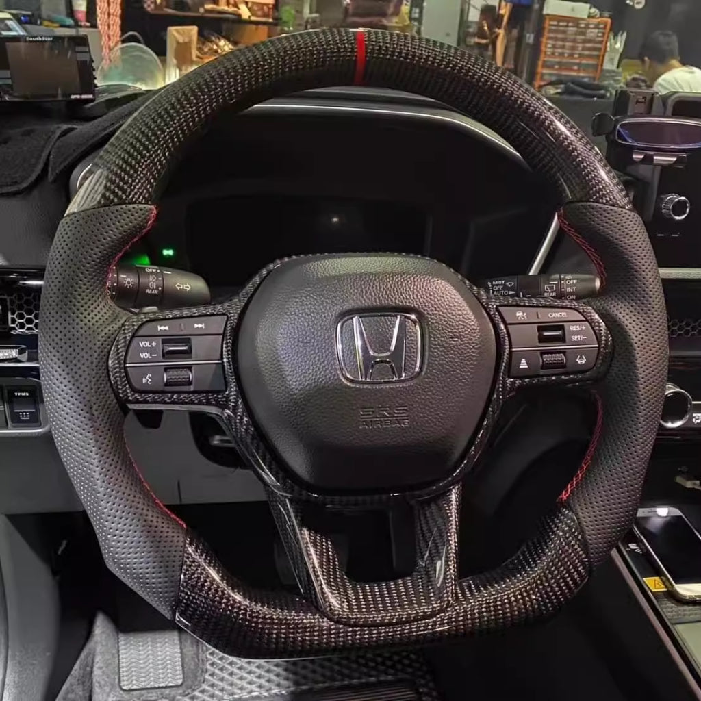 Honda Forged Carbon Fiber Steering Wheel | 11th Gen Civic | CR-V | Accord | HR-V | Sport Racing Style Steering Wheel Upg
