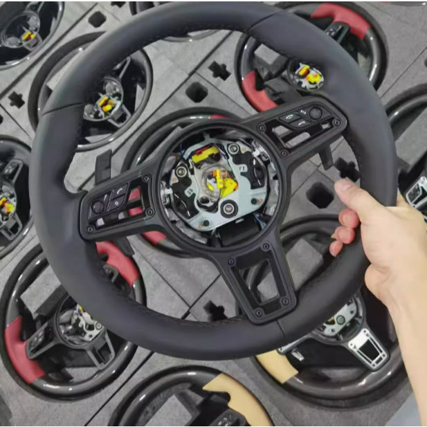 Porsche Carbon Steering Wheel Upgrade | Carbon Fiber Sport Steering | Old Model Upgrade to New Style | Airbag & Multi-Fu