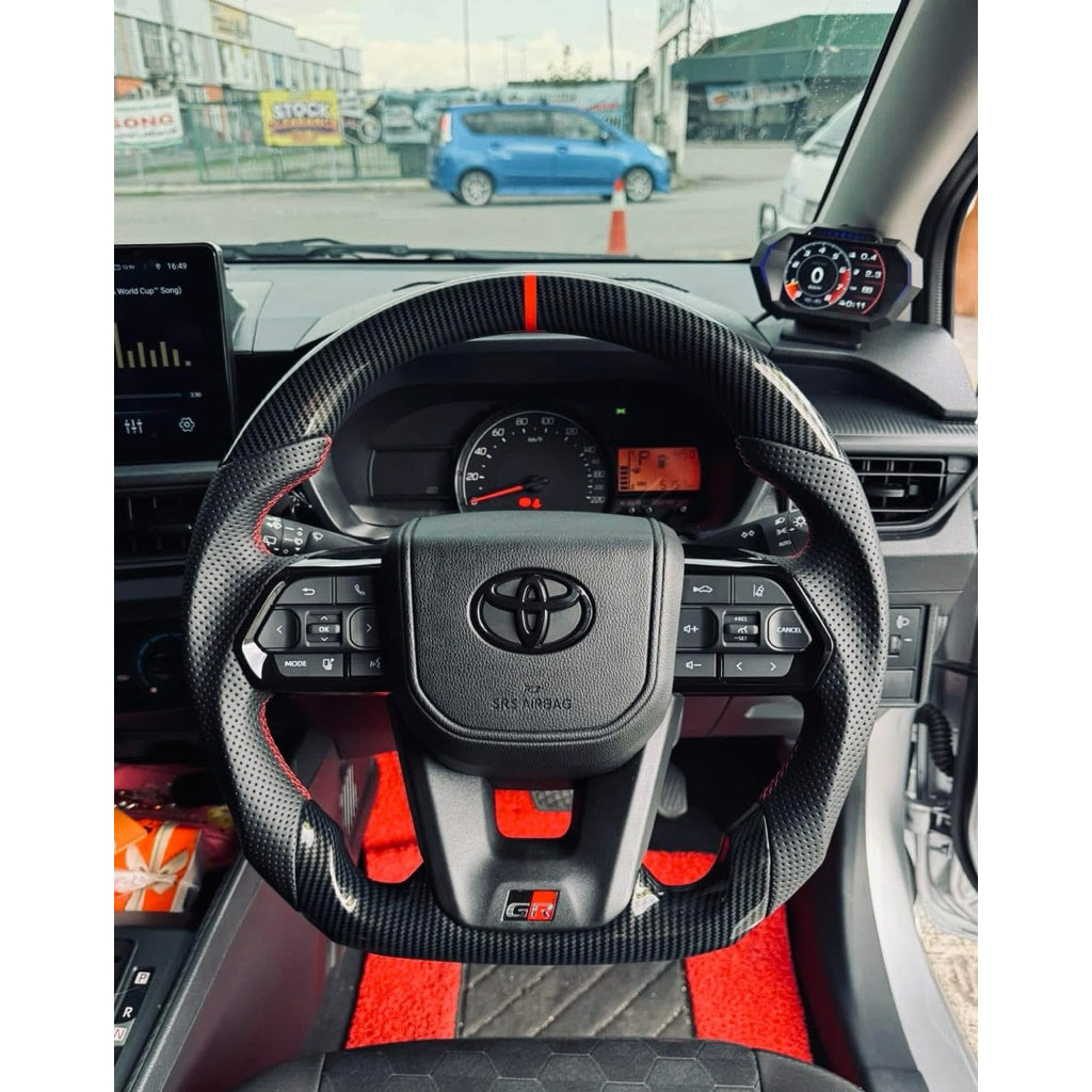 Toyota LC300 Design GR CARBON Steering Wheel GR Leather Steering Toyota GR Steering suitable alphard hilux camry all