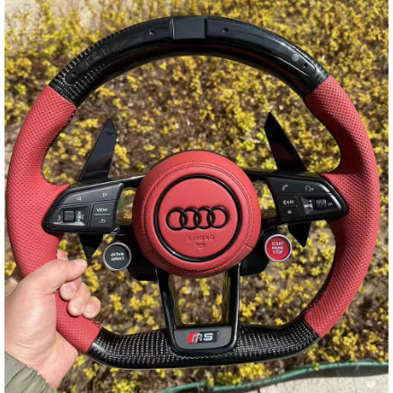 Audi R8 Style Upgraded Steering Wheel | A3 A4L A5 A6L A7 Q2 Q3 Q5 S4 S5 S7 | Carbon Sport Steering Wheel | Old to New Up