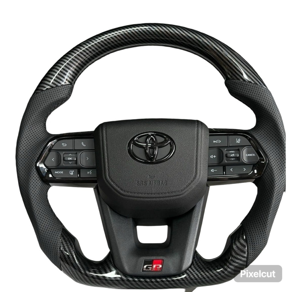 Toyota LC300 Design GR CARBON Steering Wheel GR Leather Steering Toyota GR Steering suitable alphard hilux camry all