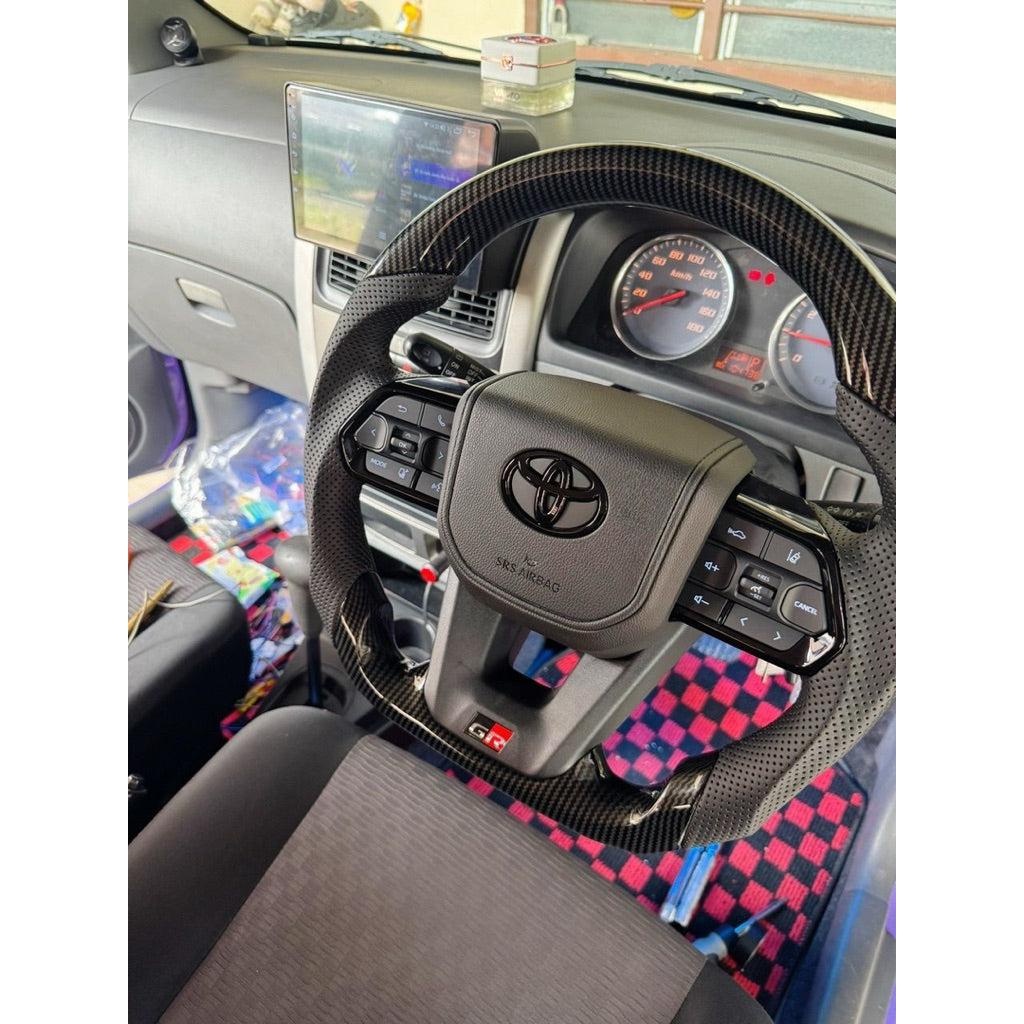 Toyota LC300 Design GR CARBON Steering Wheel GR Leather Steering Toyota GR Steering suitable alphard hilux camry all