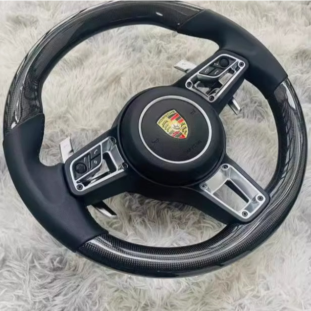 Porsche Carbon Steering Wheel Upgrade | Carbon Fiber Sport Steering | Old Model Upgrade to New Style | Airbag & Multi-Fu