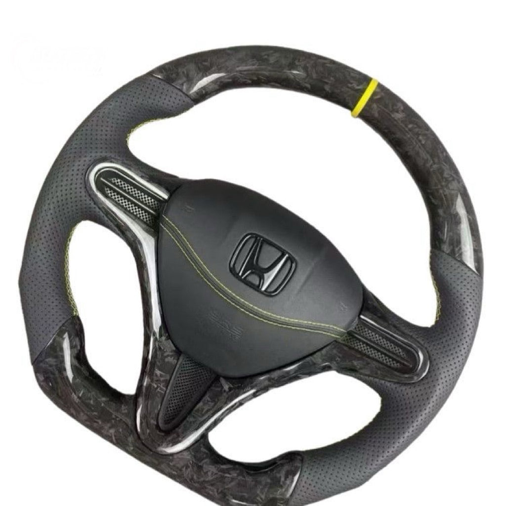 Honda Civic City Steering Hrv Crv carbon steering Forge carbon Napoa leather horn pad honda steering