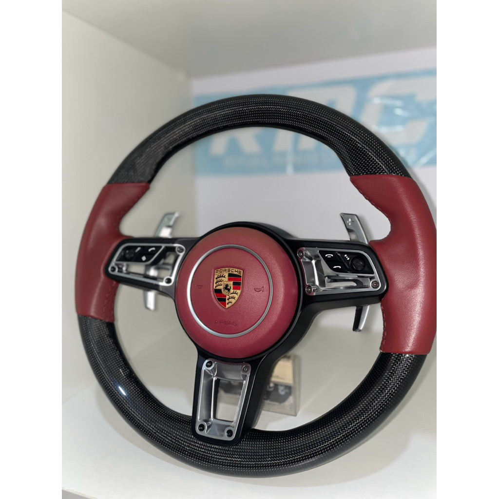 Porsche GT Carbon steering Wine Red 718 steering macan porsche steering