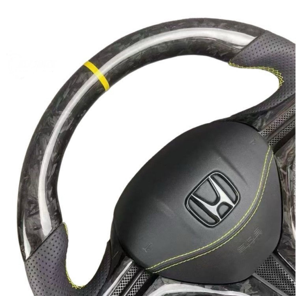 Honda Civic City Steering Hrv Crv carbon steering Forge carbon Napoa leather horn pad honda steering