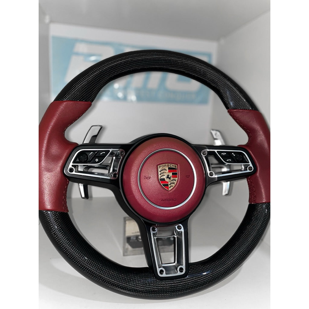 Porsche GT Carbon steering Wine Red 718 steering macan porsche steering