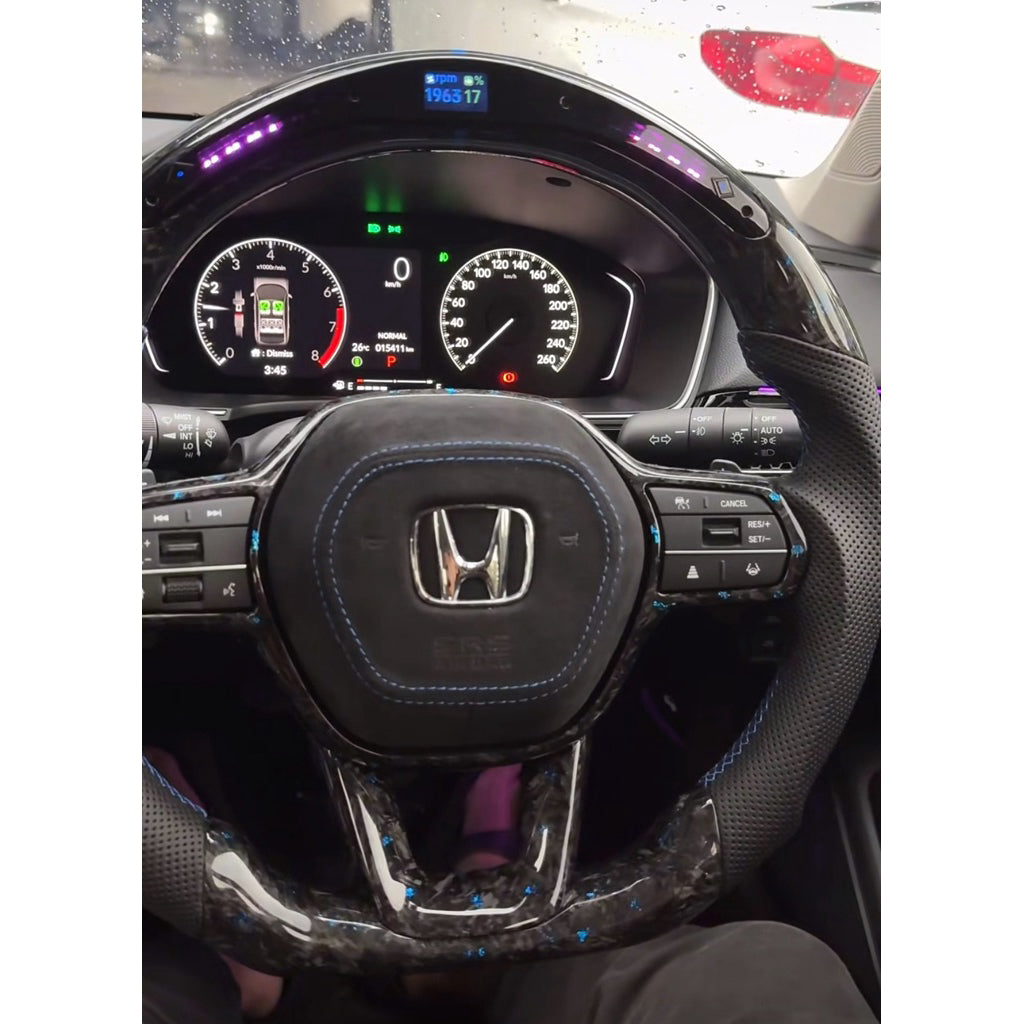 Honda Forged Carbon Fiber Steering Wheel | 11th Gen Civic | CR-V | Accord | HR-V | Sport Racing Style Steering Wheel Upg