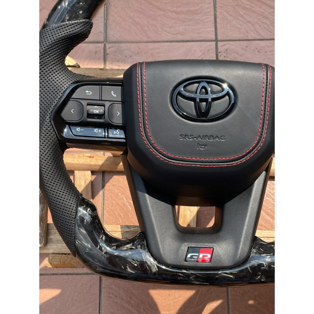 Toyota Forge GR steering custom made Nappa leather horn pad gr steering toyota accesories