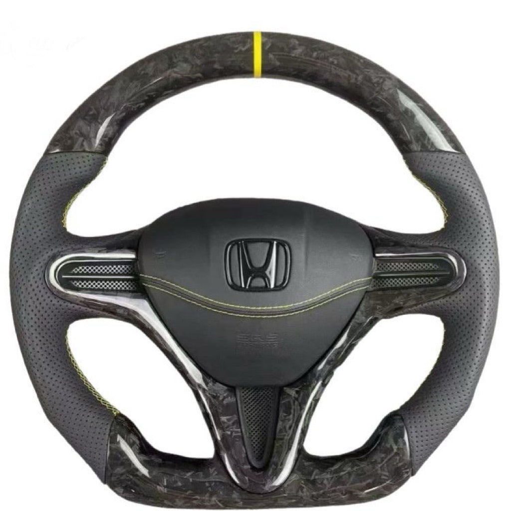 Honda Civic City Steering Hrv Crv carbon steering Forge carbon Napoa leather horn pad honda steering